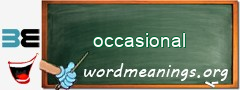 WordMeaning blackboard for occasional